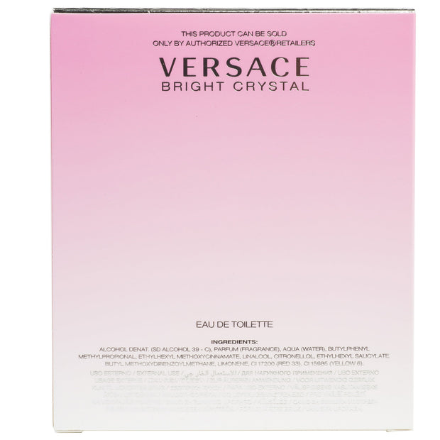 Versace Bright Crystal Eau De Toilette for Women, 3.0 Oz Spray - Refreshing Fragrance with Yuzu, Pomegranate, and Lotus Flower