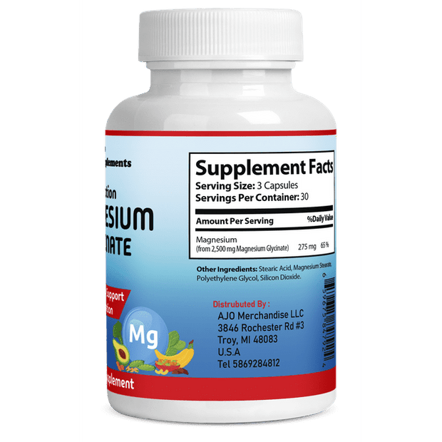 Magnesium Supplement - Supports Muscle Relax, Nerves, & Energy - Stress Relief Support - High Absorption Magnesium Glycinate, 90ct.