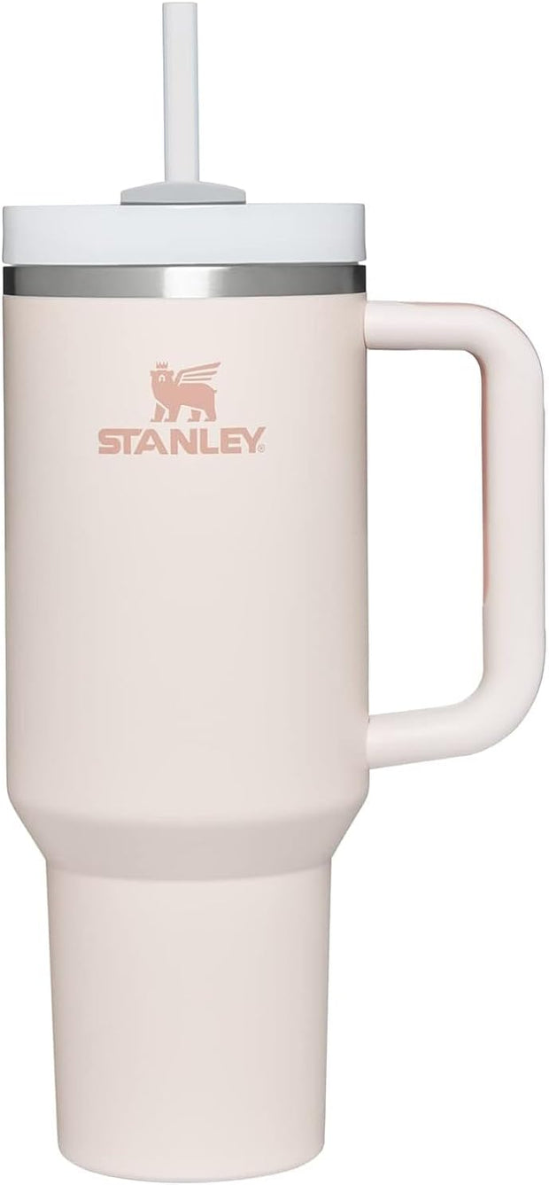 Stylish & Durable  Rose Quartz Stanley Cup - 40oz H2.0 Quencher Tumbler with Handle & Straw