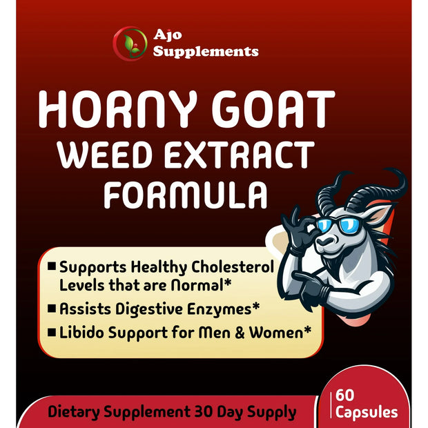 Horny Goat Weed Extract Complex - Saw Palmetto, L Arginine, Longjack Extract & Maca Root for Enhanced Energy & Stamina, 60ct.