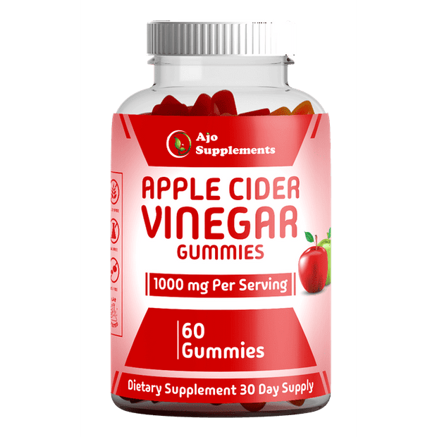 Apple Cider Vinegar Gummy - Vitamin B12 - Non-GMO, Gluten Free ACV Gummies, 60ct