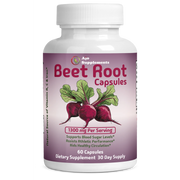 Beet Root Capsules 1300mg - Supports Healthy Blood Pressure & Heart Health, Organic, 60ct, Pure, No Additives or Fillers