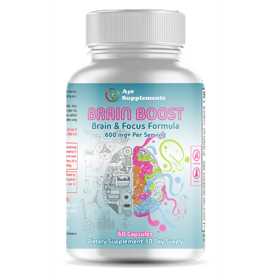 BrainBoost Brain Support Supplement - Focus Supplement with Vitamins for Cognitive Enhancement & Synergetic Mental Energy, 60 ct.