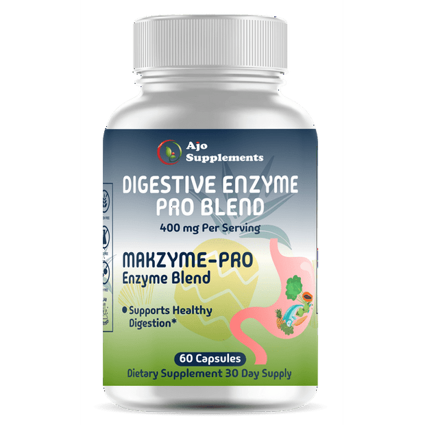 Digestive Enzymes Supplement - Makzyme Pro Enzyme Blend - Support Digestive Health, 60ct