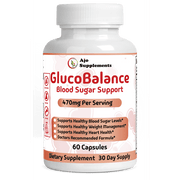 GlucoBalance Blood Sugar Support Supplement - Advanced Formula - Supports Energy Levels Mood Focus - with Cinnamon, Bitter Melon, Guggul, Banaba 60ct