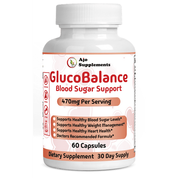 GlucoBalance Blood Sugar Support Supplement - Advanced Formula - Supports Energy Levels Mood Focus - with Cinnamon, Bitter Melon, Guggul, Banaba 60ct