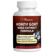 Horny Goat Weed Extract Complex - Saw Palmetto, L Arginine, Longjack Extract & Maca Root for Enhanced Energy & Stamina, 60ct.