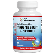 Magnesium Supplement - Supports Muscle Relax, Nerves, & Energy - Stress Relief Support - High Absorption Magnesium Glycinate, 90ct.