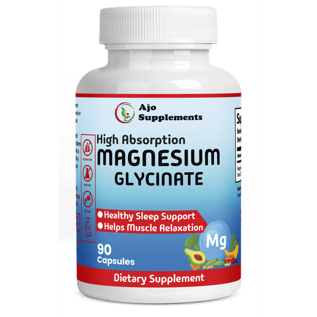 Magnesium Supplement - Supports Muscle Relax, Nerves, & Energy - Stress Relief Support - High Absorption Magnesium Glycinate, 90ct.