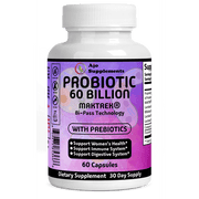 Probiotics 60 Billion CFU with Prebiotics - Immune, Digestive & Gut Health - Probiotic Supplement for Men & Women, 60ct