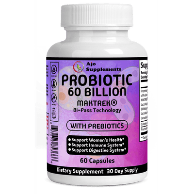 Probiotics 60 Billion CFU with Prebiotics - Immune, Digestive & Gut Health - Probiotic Supplement for Men & Women, 60ct