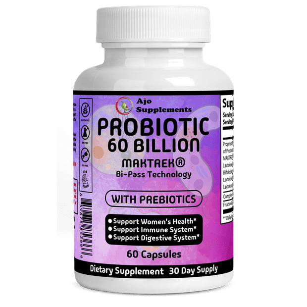 Probiotics 60 Billion CFU with Prebiotics - Immune, Digestive & Gut Health - Probiotic Supplement for Men & Women, 60ct