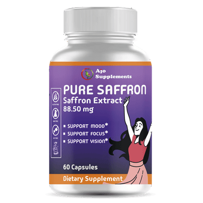 Saffron Extract Capsules 88.50 mg - Natural Appetite Suppressant - Improve Mood Focus & Vision - Weight Loss Supplement 60 ct.