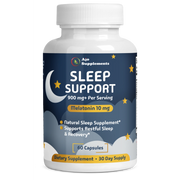 Sleep Supplement with Melatonin 10mg – Natural Aid for Deeper, Longer Sleep, 60 Capsules, Non-GMO, No Additives, Safe & Effective Sleep Support.