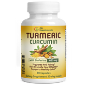 Turmeric Curcumin with Bioperine 655mg - Supports Healthy Joints, Heart Health, Anti-Aging, 60ct Capsules.