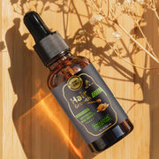 Hair Growth Oil with Virgin Argan Oil, Pure Jojoba Oil, Apricot Kernal Oil, Vitamin E Oil, Avocado Oil, Sweet Almond Oil, Pumpkin Seed Oil, Hempseed Oil, Grapeseed Oil.