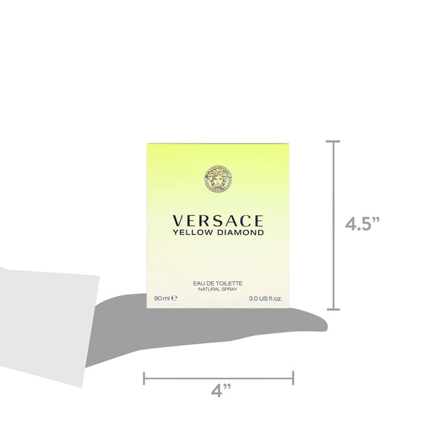 Versace Yellow Diamond Eau De Toilette Spray 3oz – Fresh Floral & Fruity Perfume for Women, Elegant & Bright Scent