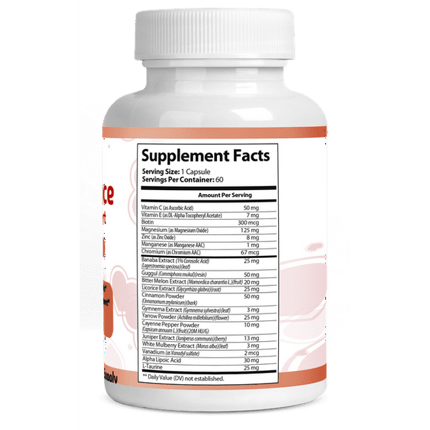 GlucoBalance Blood Sugar Support Supplement - Advanced Formula - Supports Energy Levels Mood Focus - with Cinnamon, Bitter Melon, Guggul, Banaba 60ct