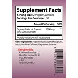 Beet Root Capsules 1300mg - Supports Healthy Blood Pressure & Heart Health, Organic, 60ct, Pure, No Additives or Fillers